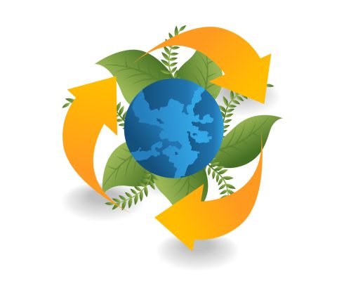 flat isometric illustration concept. green earth cycle